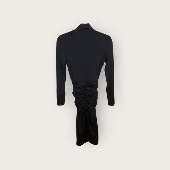 Susana Monaco Crew Gathered Midi Dress Black Size Small - Picture 5 of 8